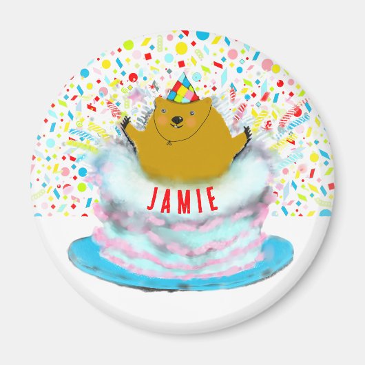 Personalisierter Tag der Geburt Magnet (Vorne)