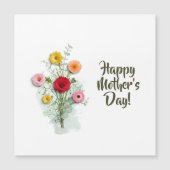 Personalisierter Tag der modernen Blumenwasserfarb Magnetkarte (Vorderseite)