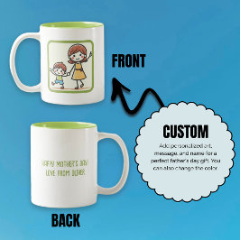 Personalisierter Tag der Mutter des Kinderwerks Zweifarbige Tasse