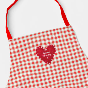 Personalisierter Tag der Rotfüsse Gingham Mutter Schürze