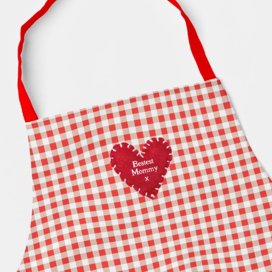 Personalisierter Tag der Rotfüsse Gingham Mutter Schürze