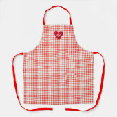 Personalisierter Tag der Rotfüsse Gingham Mutter Schürze (Vorderseite)