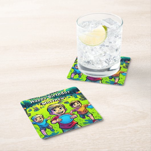 Personalisierter Tag des Golfspiels Rechteckiger Pappuntersetzer (Vor Ort)