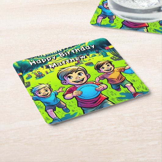 Personalisierter Tag des Golfspiels Rechteckiger Pappuntersetzer (angewinkelt)