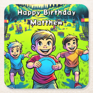 Personalisierter Tag des Golfspiels Rechteckiger Pappuntersetzer