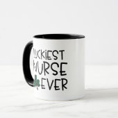 Personalisierter Tag des Hl. Patty "Luckiest Nurse Tasse (Vorderseite Links)