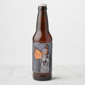 Personalisierter Tag des Toten Halloween-Skeletts Bierflaschenetikett (Vorderseite)