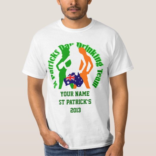 Personalisierter Tag in Irland T-Shirt (Vorderseite)