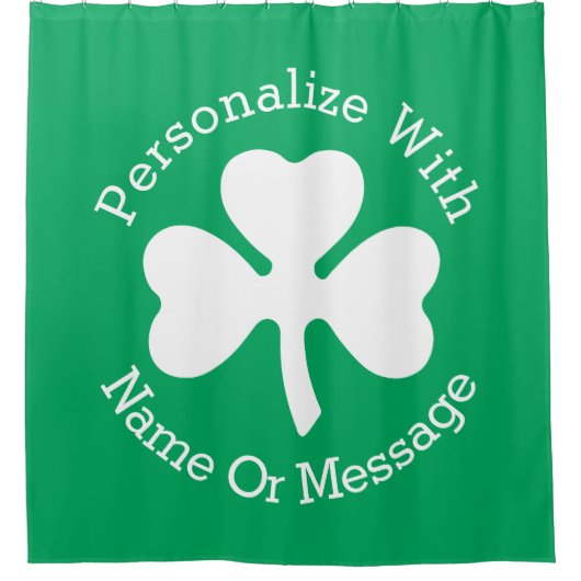 PERSONALISIERTER Tag Kleeblatt-St. Patricks Duschvorhang (Vorderseite)