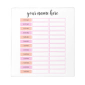 Personalisierter Tagesplan Notizblock (Vorderseite)
