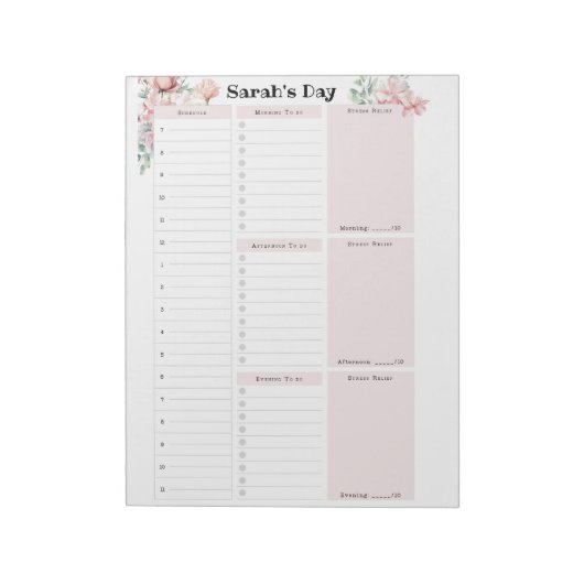 Personalisierter Tagesplan Notizblock (Rotiert)