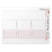 Personalisierter Tagesplan Notizblock (Vorderseite)