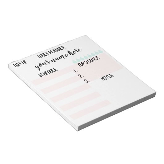 Personalisierter Tagesplaner Notepad Notizblock (angewinkelt)