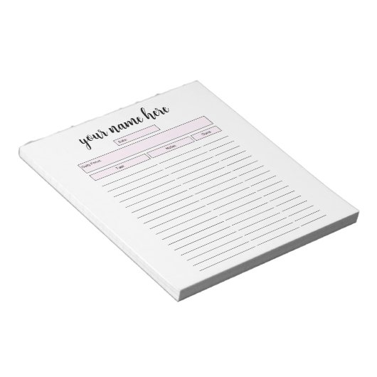 Personalisierter Tagesplaner Notepad Notizblock (angewinkelt)