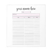 Personalisierter Tagesplaner Notepad Notizblock (Vorderseite)
