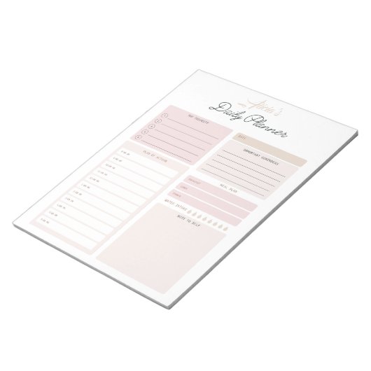 Personalisierter Tagesplaner Notizblock (angewinkelt)