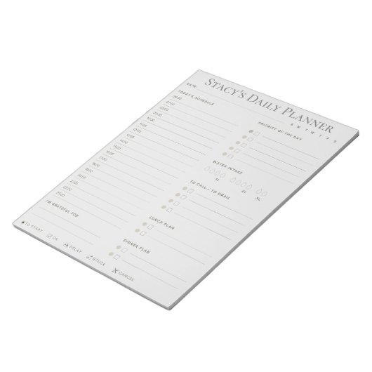 Personalisierter Tagesplaner Notizblock (angewinkelt)