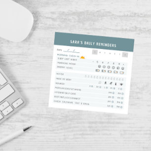 Personalisierter täglicher Selbstversorger-Karo in Post-it Klebezettel