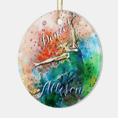 Personalisierter Tänzer Keramik Ornament (Links)