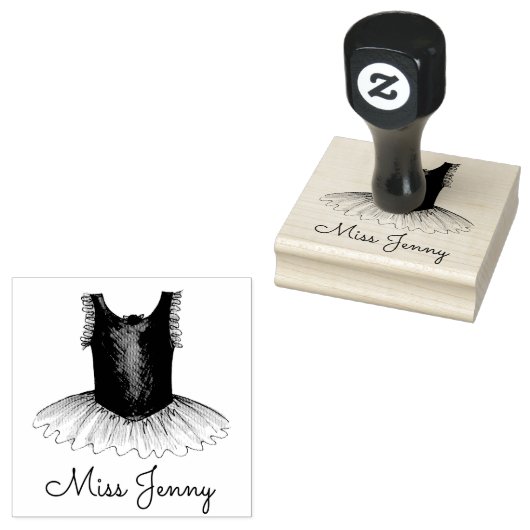 Personalisierter Tanzlehrer Geschenk Ballett Tutu Gummistempel (Stempel)