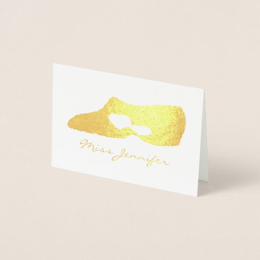 Personalisierter Tanzlehrer Moderne Lyrical Shoe Folienkarte (Vorderseite)