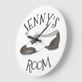 Personalisierter Tanzschuh Steche Tanzer Tapper Ge Große Wanduhr (Winkel)