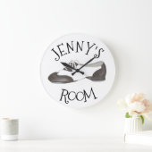 Personalisierter Tanzschuh Steche Tanzer Tapper Ge Große Wanduhr (Zuhause)