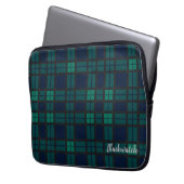 Personalisierter Tartan Clan Black Watch Karierte Laptopschutzhülle (Vorderseite Links)