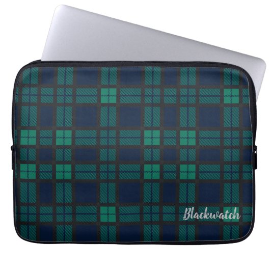 Personalisierter Tartan Clan Black Watch Karierte  Laptopschutzhülle (Vorderseite)