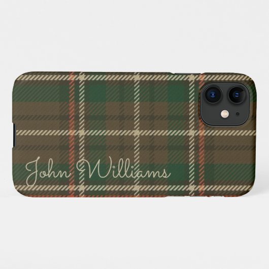 Personalisierter TARTAN Karierter handschriftliche iPhone Hülle (Rückseite (Horizontal))