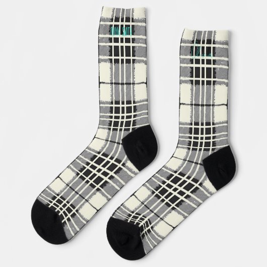 Personalisierter Tartan mit Kariertem Schwarz und Socken (Linkes Detail)