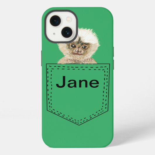 Personalisierter Taschenaffe iPhone Hülle (Rückseite)