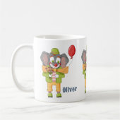 Personalisierter Tasse Elefant Clown Kind (Links)
