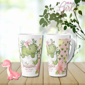 Personalisierter Tasse Geschenk mit rosa Dino-Fußa