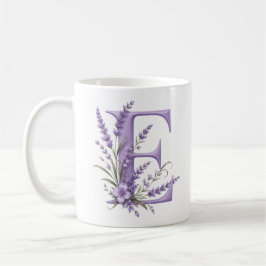 Personalisierter Tasse mit floralem Buchstaben E L