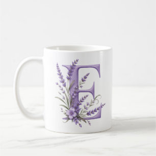 Personalisierter Tasse mit floralem Buchstaben E L