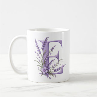 Personalisierter Tasse mit floralem Buchstaben E L