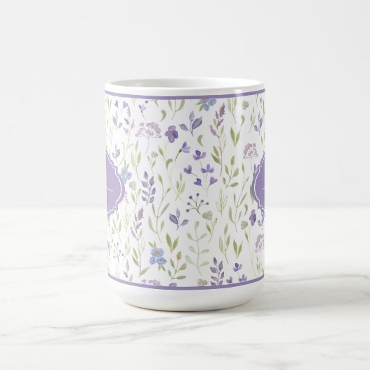 Personalisierter Tasse mit lila Wildblume (Mittel)