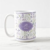 Personalisierter Tasse mit lila Wildblume (Links)