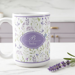 Personalisierter Tasse mit lila Wildblume