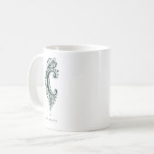 Personalisierter Tasse mit Linolschnitt Botanik Bu (Vorderseite Links)
