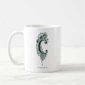 Personalisierter Tasse mit Linolschnitt Botanik Bu (Links)