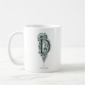 Personalisierter Tasse mit Linolschnitt Botanik Bu (Links)