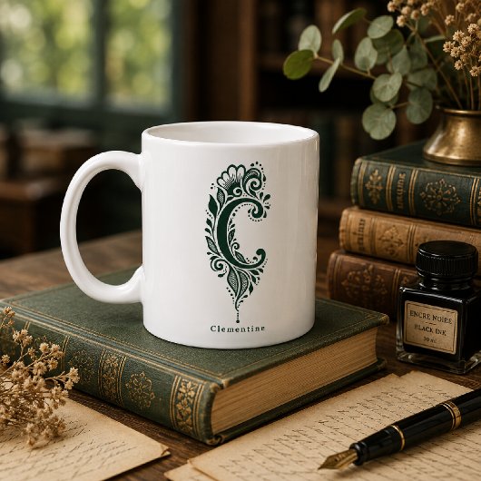Personalisierter Tasse mit Linolschnitt Botanik Bu