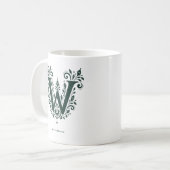Personalisierter Tasse mit Linolschnitt-Buchstabe (Vorderseite Links)