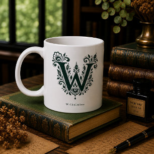Personalisierter Tasse mit Linolschnitt-Buchstabe