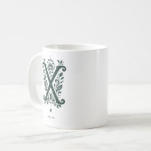 Personalisierter Tasse mit Linolschnitt-Buchstabe (Vorderseite Links)