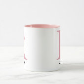 Personalisierter Tasse mit rosa Rosen und Monogram (Zentrum)