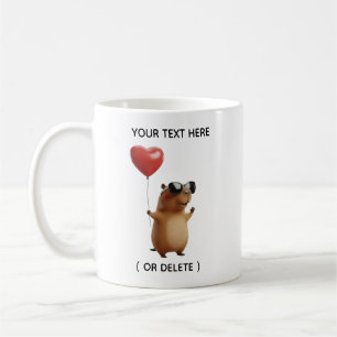 Personalisierter Tasse mit süßem Capybara und Herz