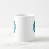Personalisierter Tasse mit Teal Glitter Monogramm (Mittel)